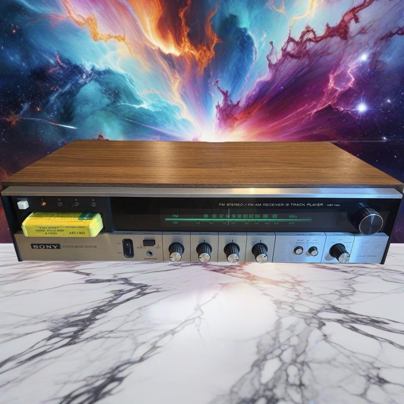 VINTAGE SONY HST-118A AM-FM 8-TRACK STEREO RECEIVER VERY RARE FRESH SERVICE🔥🎶