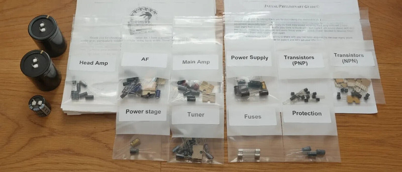 Pioneer SX-828 PARTIAL rebuild restoration service kit repair filter capacitor