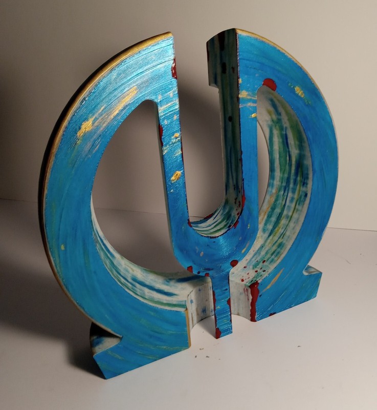 LARGE Curved Pioneer Logo Art - Hand Painted Original gallery