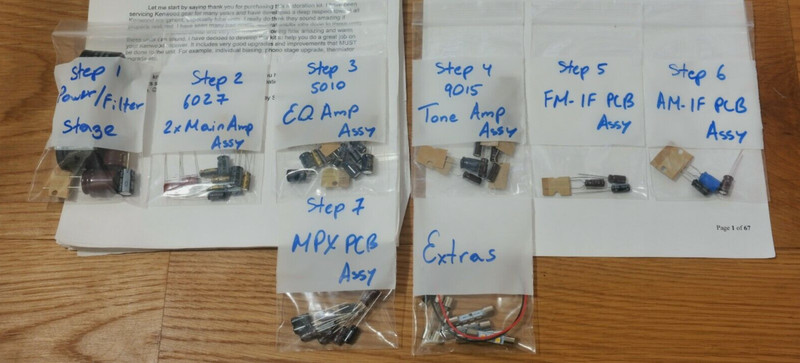 Sherwood S7200 restoration recap repair service rebuild kit filter capacitor