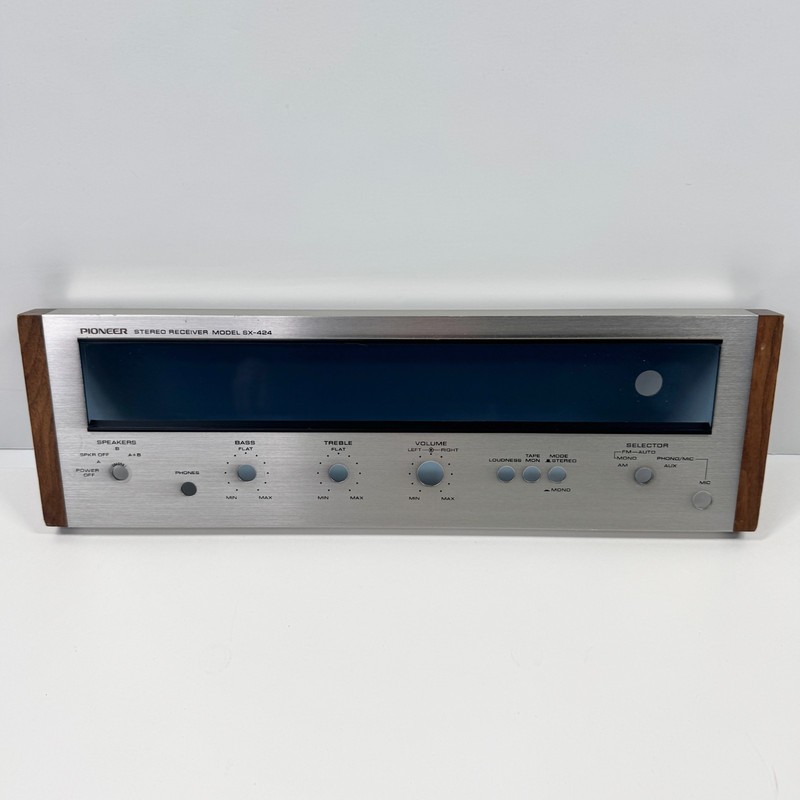 Pioneer SX-424 Stereo Receiver Replacement Faceplate + End Pieces Very Nice!