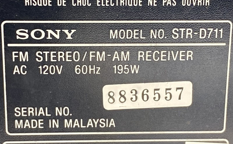 Vintage Sony STR-D711 AM/FM Stereo Receiver Dolby Pro Logic For Parts gallery