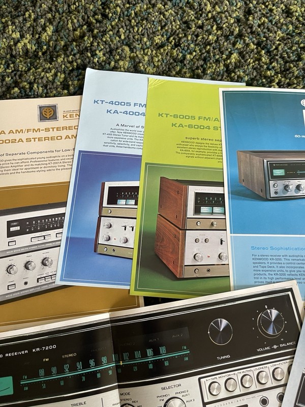 Lot Of 10 Kenwood Silver Vintage Stereo Receiver Spec Sheets Sales Lit KR KA gallery