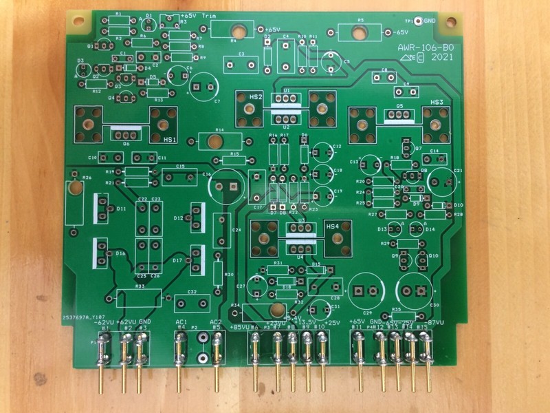 SX-1250 AWR-106 power supply, blank pcb with connectors installed (new)
