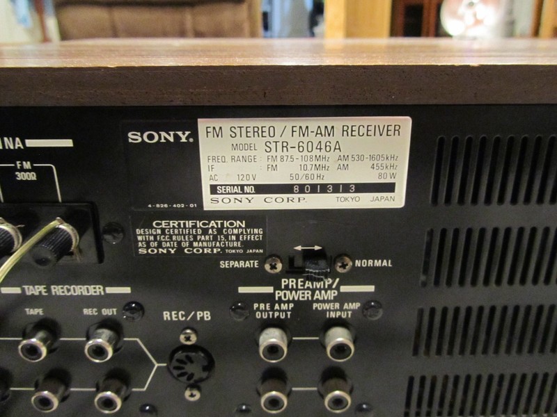 Vintage SONY STR-6046A Solid State Receiver gallery
