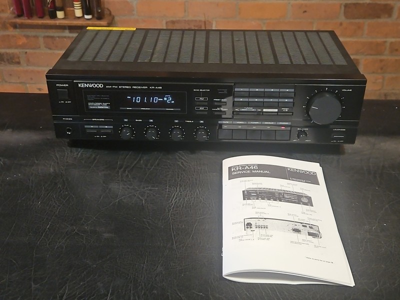 **SEE VIDEO** Kenwood KR-A46 AM FM Phono Stereo Receiver