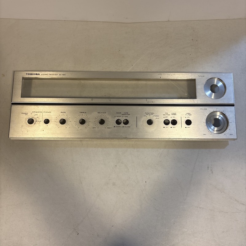 Toshiba SA-320 Receiver FACE PLATE ONLY - Good Condition - NEEDS GLASS REPLACED