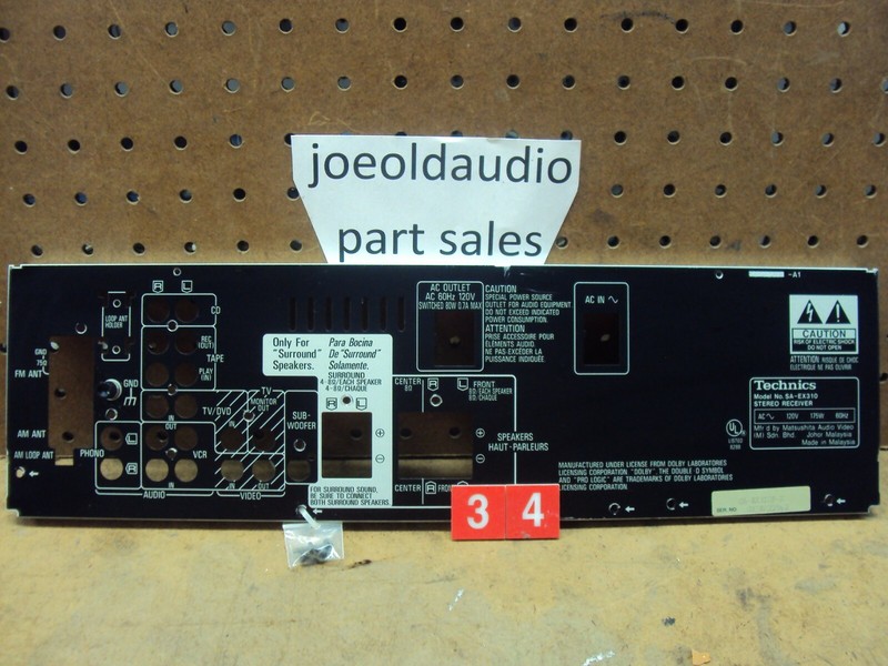 Technics Receiver SA-EX310 Back Panel. Rated 8.9 out of 10. Parting Out SA-EX310