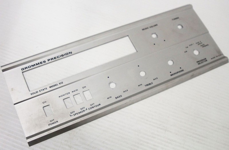Aluminum Front Case Face Plate - Vintage Grommes Precision Receiver Amp 512 Part gallery