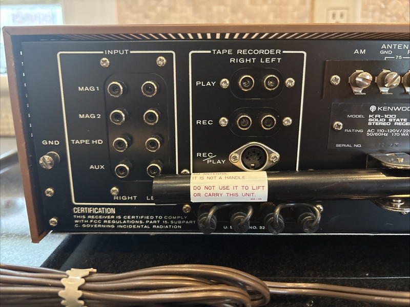 Kenwood KR-100 AM/FM Stereo Receiver 33 WPC Open Box Perfect Working Condition gallery