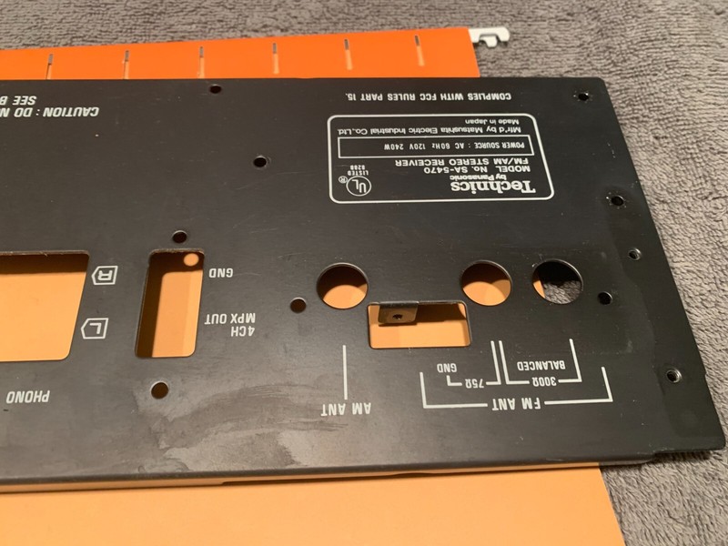 Technics SA-5470 Stereo Receiver Parting Out Rear Panel gallery