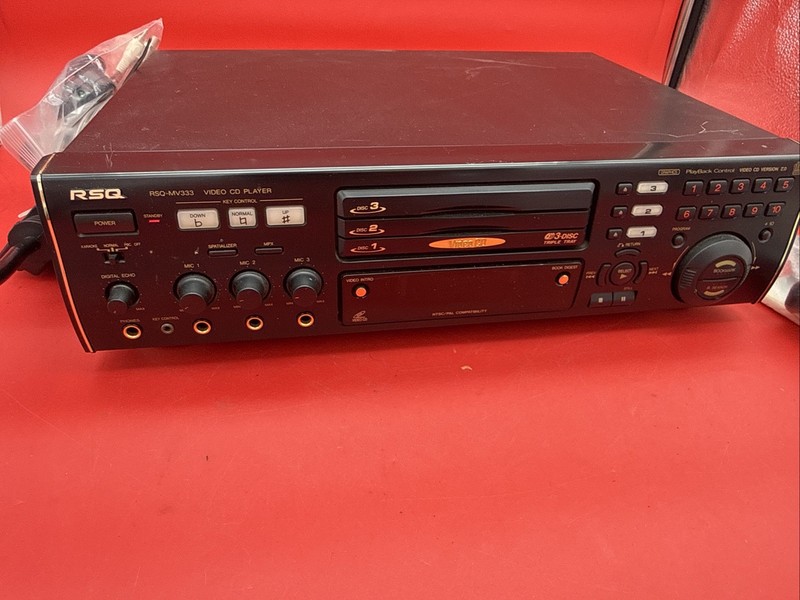 RSQ RSQ-MV333 Video CD Player RCA Karaoke Receiver - Tested And Working With Two gallery
