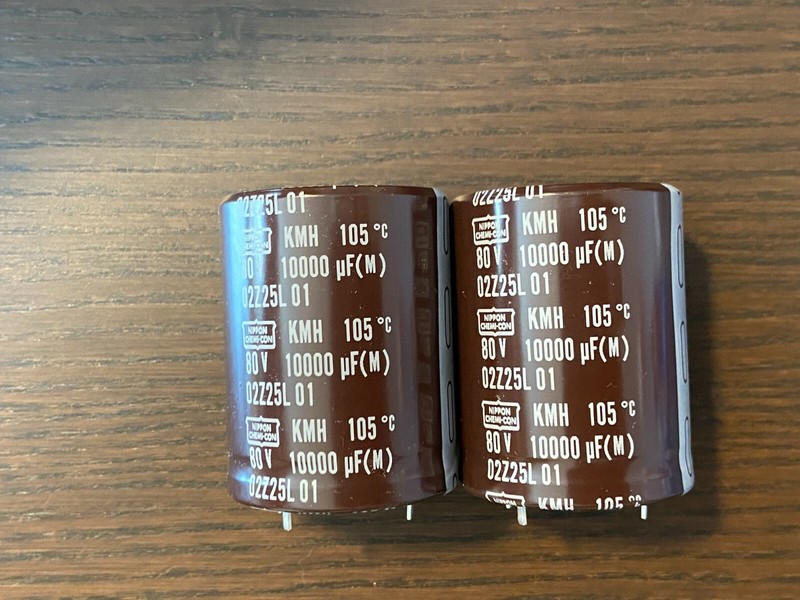 2 New 10000 uf 80v Main Filter Capacitors Sansui 8080 9090 EXACT FIT 40mm