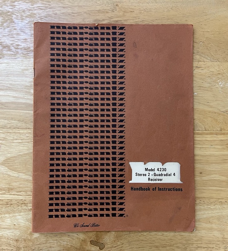 Marantz Original 4230 Owners Manual