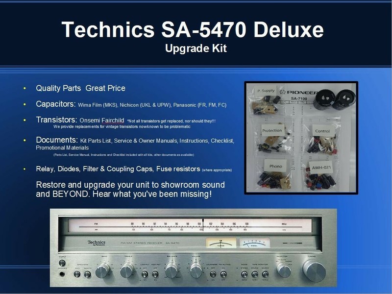 Technics SA-5470 Receiver Deluxe Upgrade Kit Genuine Parts Restoration