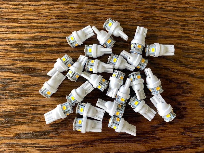 25 New Cool White 8V Wedge Lamp LED Light Bulbs for Pioneer Project/One Receiver