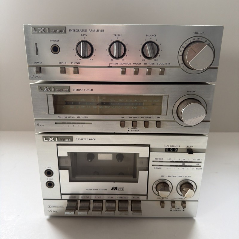 Vtg Sears LXI Series Stereo Cassette Amplifier Integrated 3 Piece Metal Tested