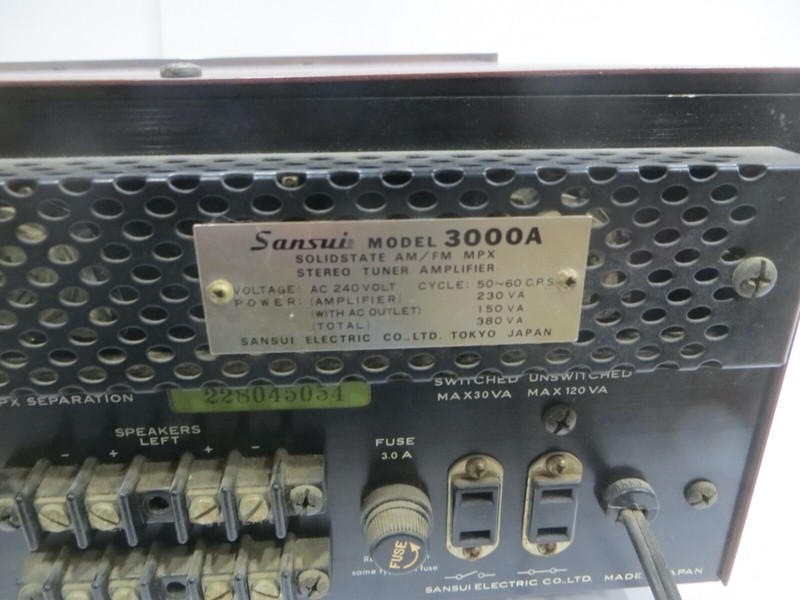 Vintage Sansui 3000A Solid-State AM/FM MPX Stereo Tuner Amplifier Receiver gallery