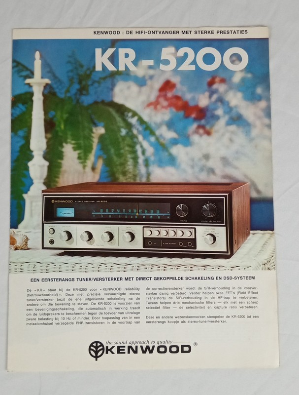 VTG Kenwood KR-5020 Receiver DUTCH Sales Sheet Brochure Tuner Stereo Hi-Fi