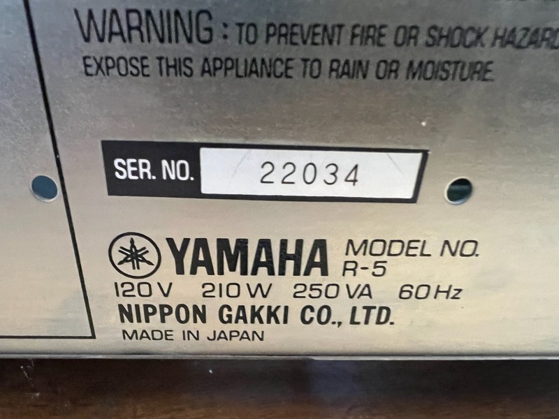 Vintage Yamaha R-5 Stereo Receiver gallery
