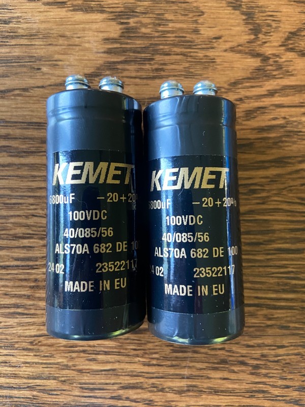 2 New 6800 uf 100v Kemet Main Filter Capacitors for Sony STR-7065