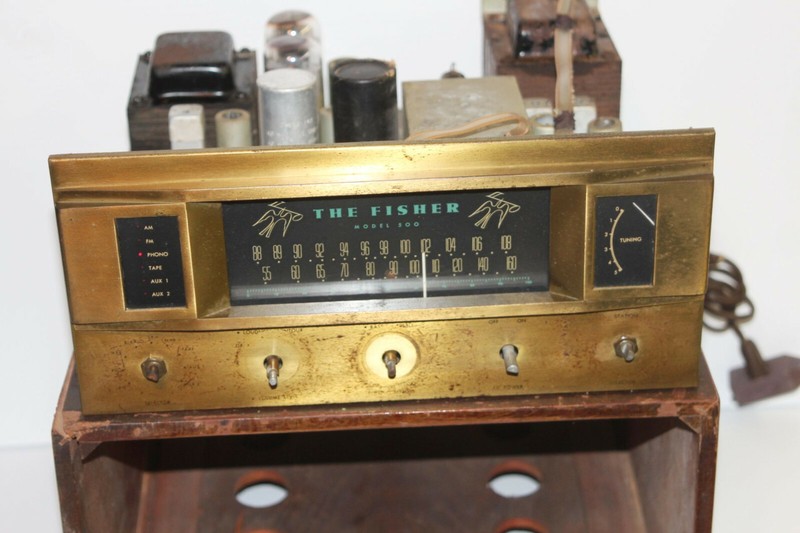 Vintage 1950s The Fisher Model 500 Receiver Mono Amplifier Tube Amp w/ Wood Case gallery