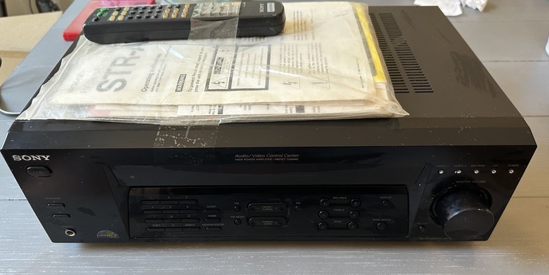 Sony STR-DE185 FM/AM AV Receiver - TESTED & WORKING w/ Remote & Manual