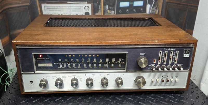 The Fisher 800-T AM/FM Stereo Receiver with wood case