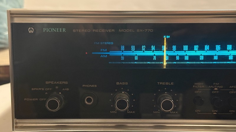 Pioneer SX-770 Vintage Stereo Receiver Blackout Face - No Sound (Blown Fuse?) gallery