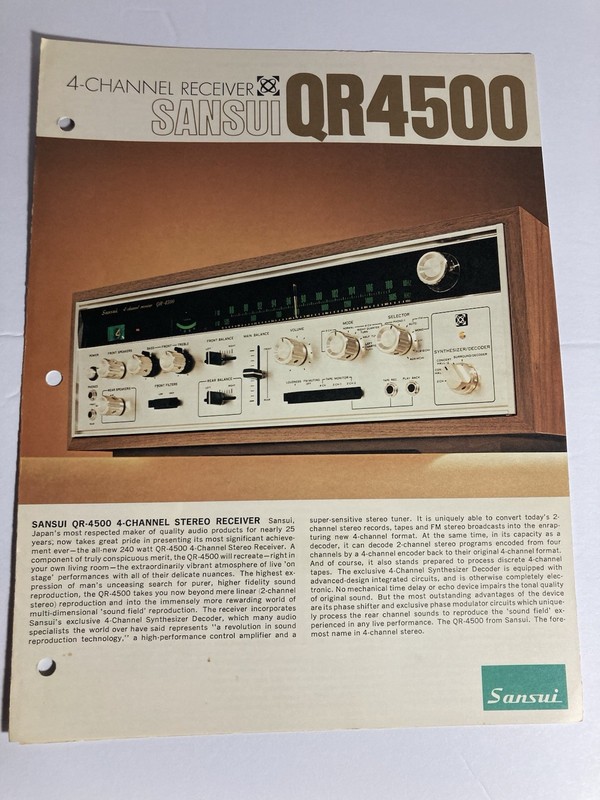 Sansui Qr4500 4 Channel Receiver Brochure