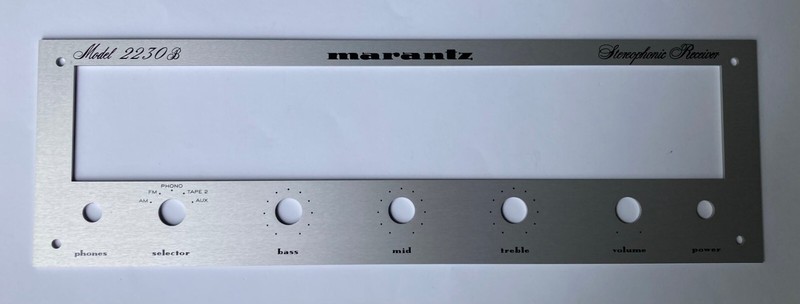 Marantz 2230B Receiver Front Panel Faceplate (Face Plate) SILVER ANODIZED ! New!