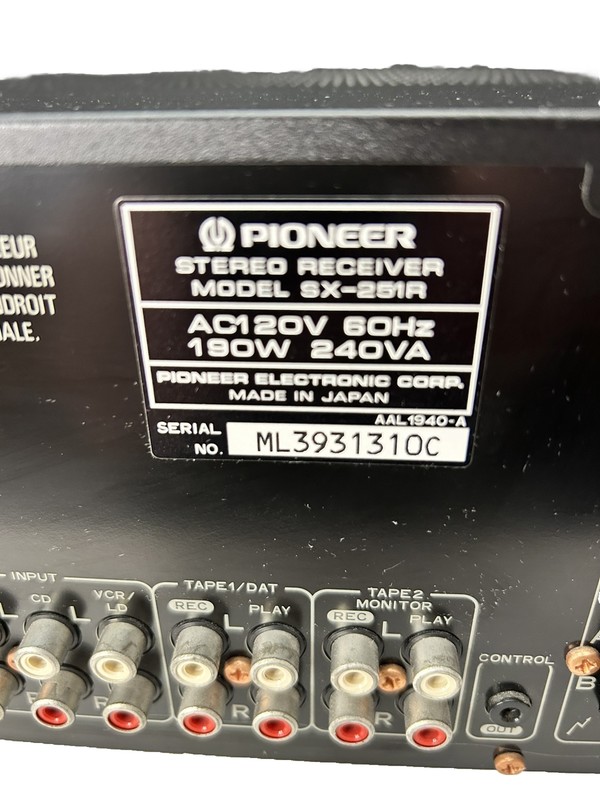 Pioneer Stero Am/Fm Receiver Model SX251R gallery