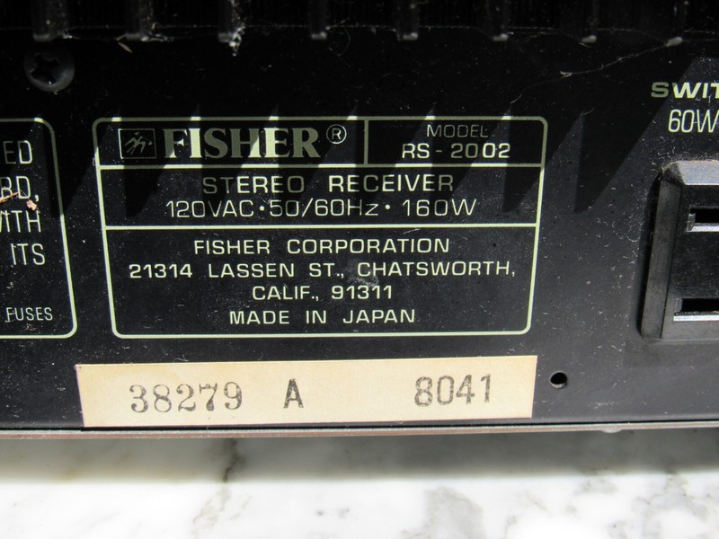 Fisher RS-2002 Studio Standard Stereo Receiver Vintage AM/FM Stereo Receiver gallery