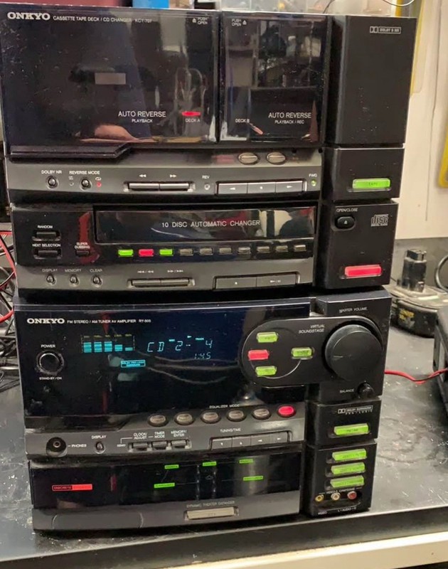 Onkyo 10 Disc Cd Chnager Player Tape Deck Radio Tuner Amplifier RY-505 KCY-707