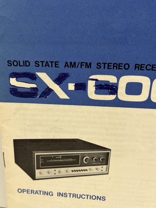 Vintage Pioneer SX-6000 Receiver Original Owners Instruction Manual gallery