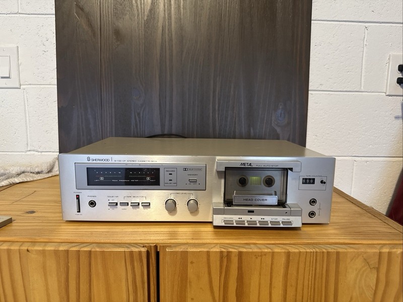 Vintage Sherwood S-100 CP Stereo Cassette Deck - Power Tested Only Silver Face gallery