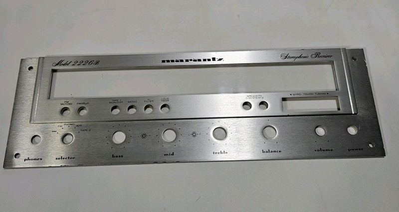 Vintage Marantz 2226B Stereo Receiver Faceplate w/Glass Original Silver OEM