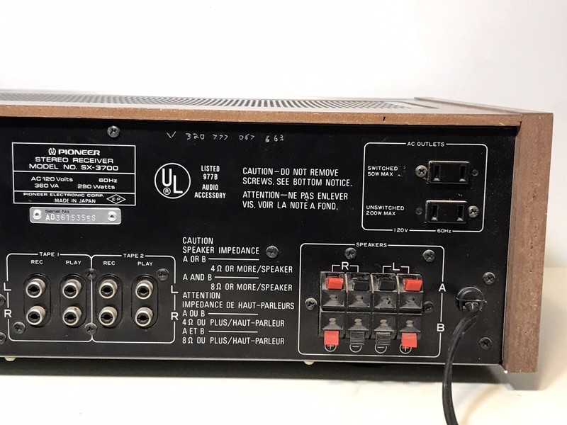 Vintage Pioneer SX-3700 AM FM Stereo Receiver - Works Missing Buttons! gallery