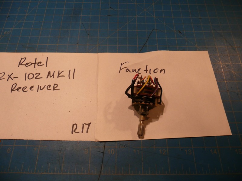 Rotel RX-102 MKII Stereo Receiver Replacement Parts Function Switch