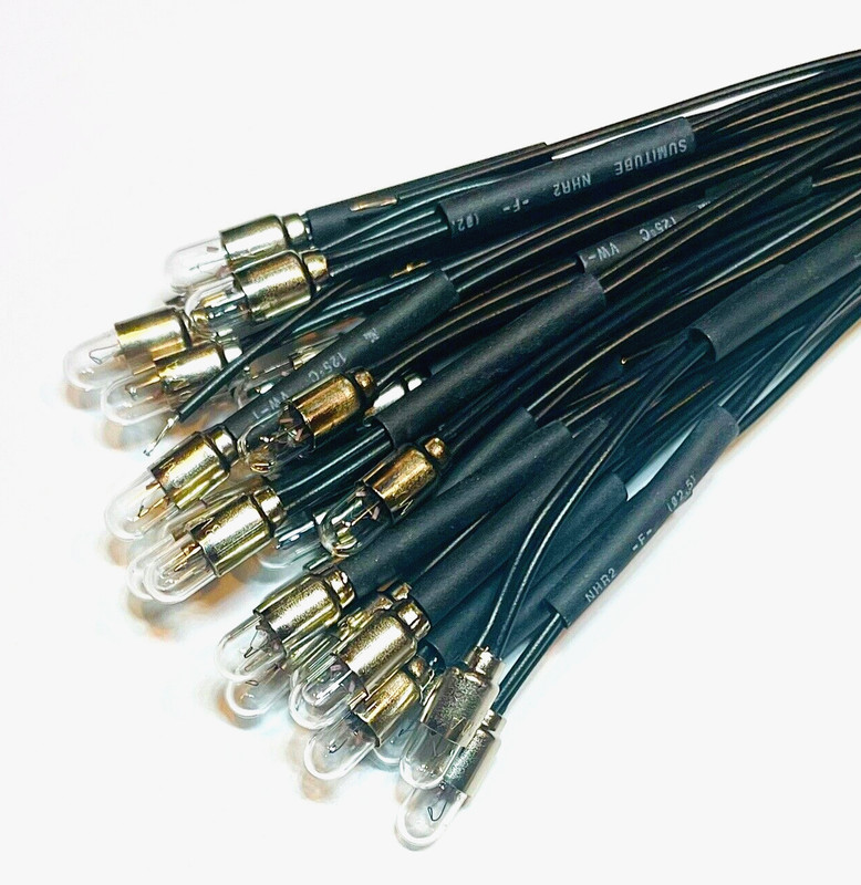 4)- Black 18 inch Wired Lamp/Bulbs 8v 60mA replace for Marantz Pioneer Recievers