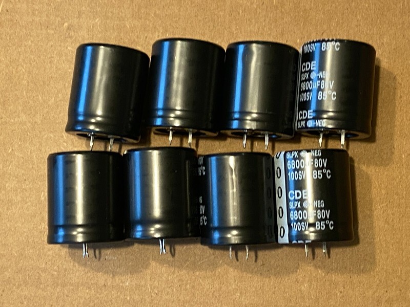 8 Replacement Main Filter Capacitors for Sansui G-8000 CDE 6800 uf 80v 35mm