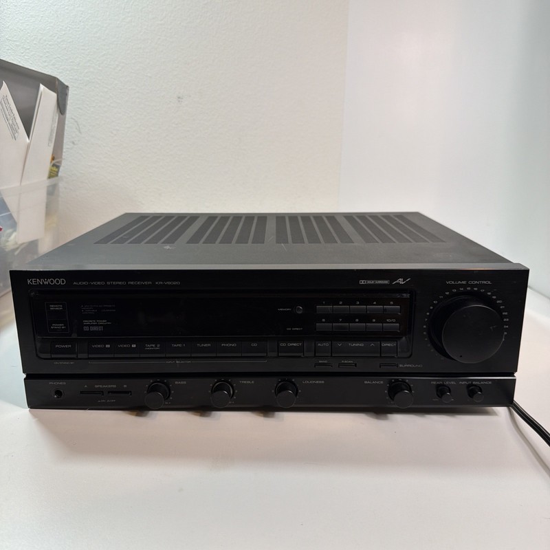 Vintage Kenwood KR-V6020 Audio video Stereo Receiver Tested Working No Remote