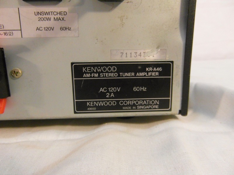 Kenwood AM-FM Stereo Receiver KR-A46 Black FOR PARTS ONLY 31598 gallery