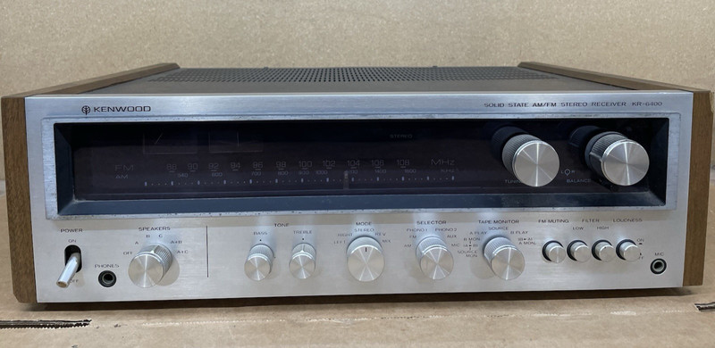 KENWOOD KR-6400 VINTAGE AM/FM STEREO RECEIVER – PARTIALLY TESTED AND WORKING!