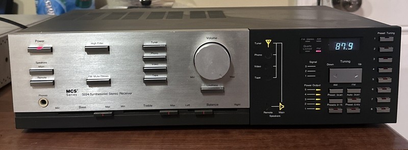 MCS Series 3224 Synthesized Stereo Receiver Vintage Tested Works