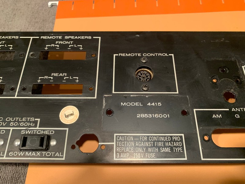 Marantz 4415 Quad Receiver Parting Out Rear Panel + AC Outlets gallery