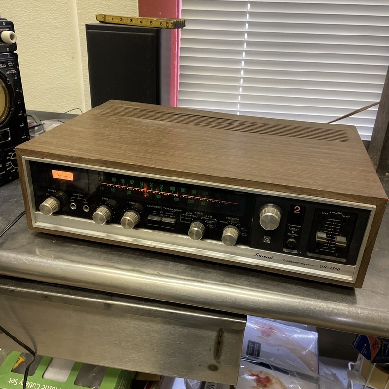 Sansui QR-1500 4 Channels vintage Recever Sansui QS Synthesizer Decoder WORKING