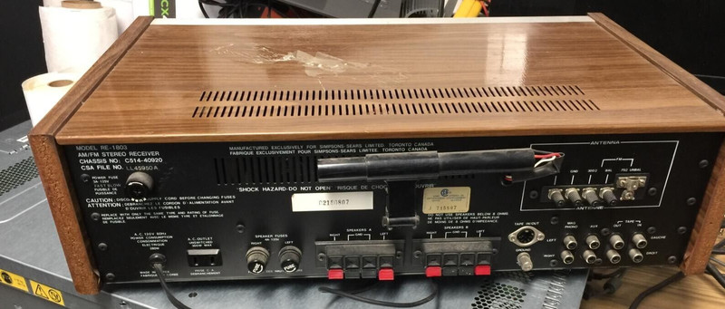 Sears Electronics AM/FM Stereo Receiver RE-1803 Power tested AM nub missing gallery