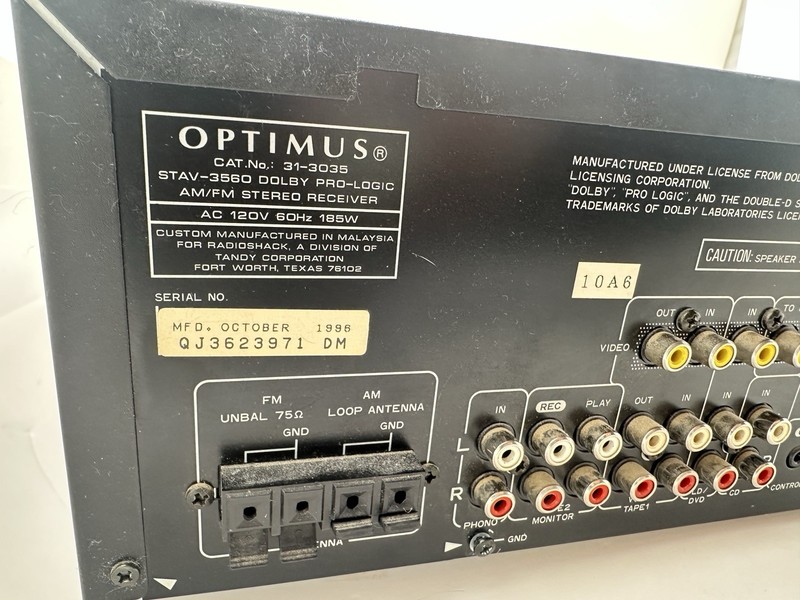 Optimus Stereo Receiver Model 31-3035 Dolby VHS/CD/DVD/Tape FM/AM, Tuner, Works gallery