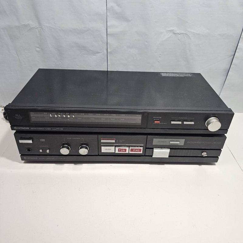 Hitachi HA-12 & FT-12 Stereo Amplifier Made in Japan AC 120V 60Hz 60W
